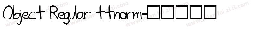 Object Regular ttnorm字体转换